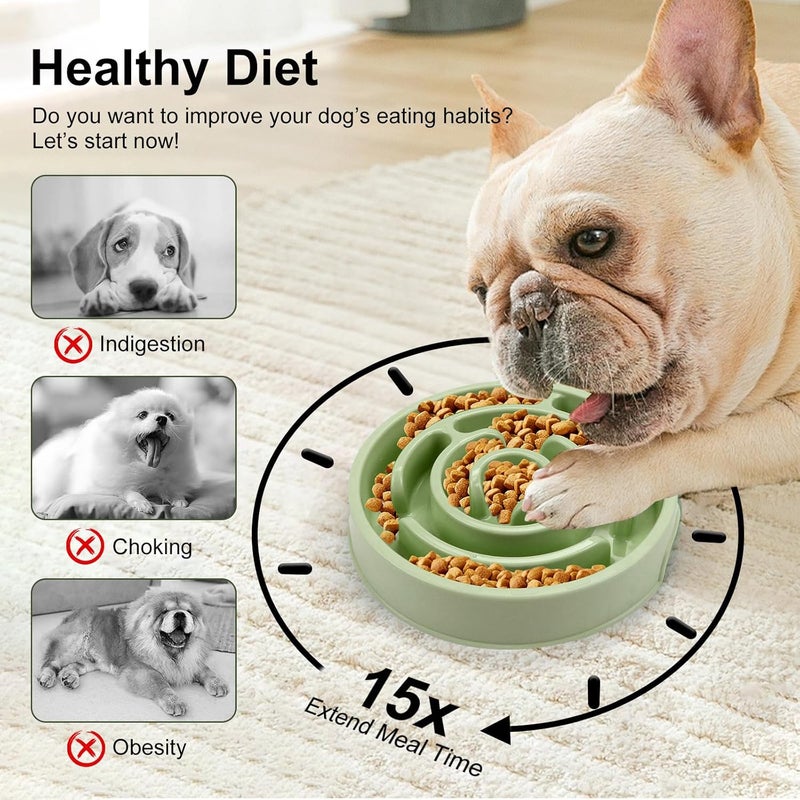 F'DIARY Slow Feeder Dog Bowls,Puzzle Dog Bowl with Anti-Slip, Slow Feeder & Non-Slip Design, Boredom and Anxiety Reducer, Suitable for All Breed Dogs and Cat - Image 3